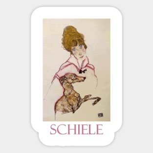 Woman with Greyhound, Edith Schiele (1916) by Egon Schiele Sticker